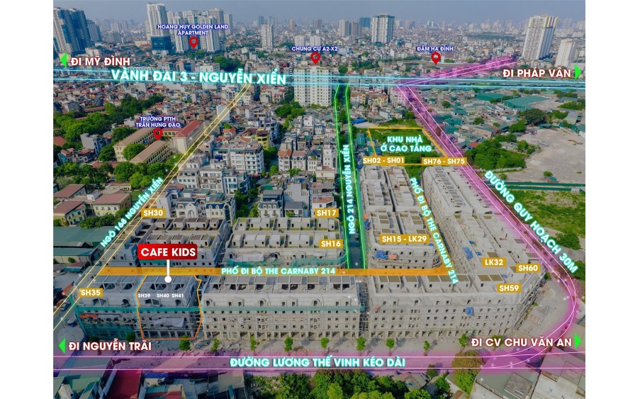 Nhà phố thương mại Nguyễn Xiển, 19 tỷ, 85m2, 6x14m 5,5 tầng, dự án Rue de Charme