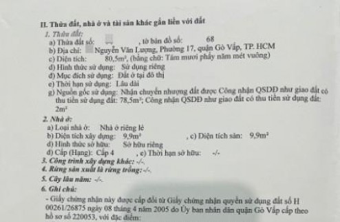 Nhà mặt tiền Nguyễn văn lượng, gò vấp. Đct 37 triệu, giá 13.8 tỷ