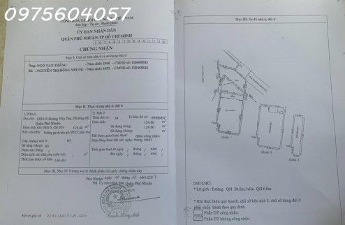 Chính chủ  cần bán nhà mặt tiền thụt 129/1/2 Hoàng Văn Thụ , Quận Phú Nhuận , TP HCM