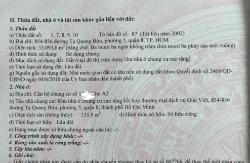 Chính chủ bán căn hộ cao cấp Giai Việt- Hoàng Anh Gia Lai (856 TẠ QUANG BỬU P5Q8, TP.HCM)