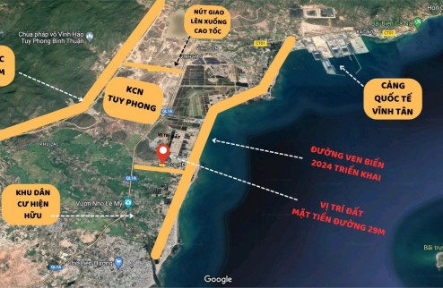 750 triệu/nền đất ven biển Bình Thuận, đường 29m Gần KCN - Cao Tốc
