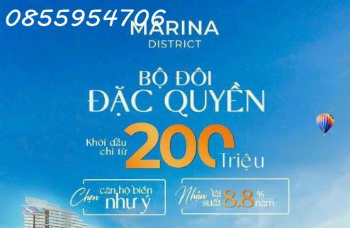 Hưng Thịnh mở bán căn hộ Marina District. Giá chỉ 1tỷ 3/căn. Lh. PKD: 0855 954 706