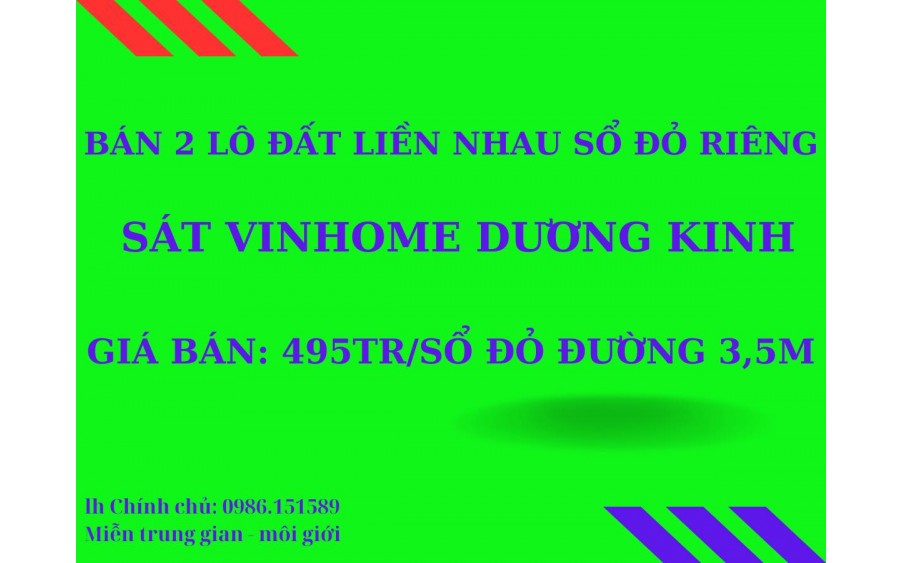 Bán đất mặt phố giá bình dân ngay trung tâm quận Dương kinh.sỏ đỏ mới cứng gần với đường cao tốc tại Hải Phòng