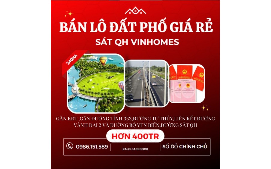 Bán đất mặt phố giá bình dân ngay trung tâm quận Dương kinh.sỏ đỏ mới cứng gần với đường cao tốc tại Hải Phòng