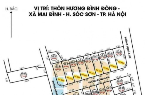 Cần bán 50m2 đất gần khu đấu giá, Hương Đình, Mai Đình, Sóc Sơn giá 1,1 tỷ