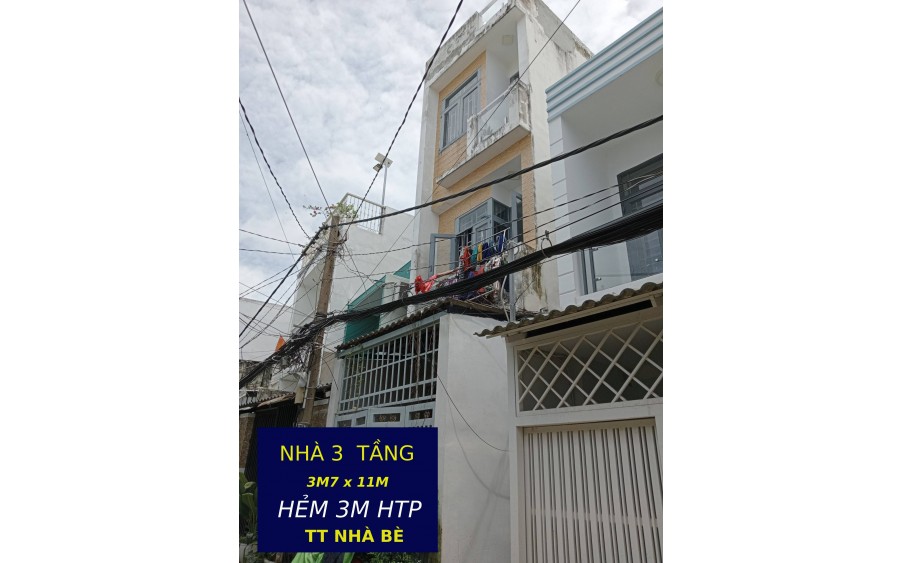 Nhà riêng 3 Tầng Nở hậu Sổ Hồng 41m2 Hẻm 3m Huỳnh Tấn Phát Nhà Bè