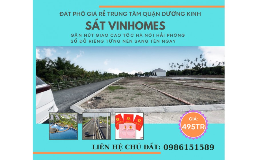 Cần bán lô đất giá rẻ nhất nằm tại quận Dương Kinh- gần với khu đô thi Vinhomes thuộc phường Hòa Nghĩa- Hải Phòng.