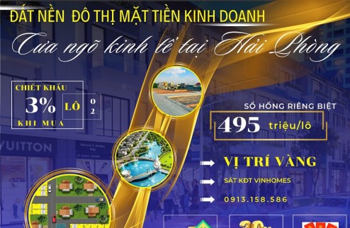 Bán 2 lô đất liênf nhau Gần với QH Vinhomes Dương Kinh-Kiến Thụy đã được Hải Phòng chấp thuận 240ha với vốn đầu tư hơn 23 nghìn tỷ đồng