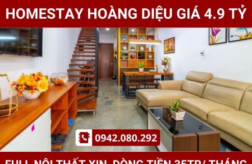 Cần bán Homestay Hoàng Diệu - Dòng tiền khủng 35-40tr/tháng - Gía 4 tỷ 9