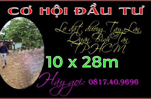 Cơ hội chốt rẻ lô đất 10 x 28m Tây Lân Bình Chánh TP.HCM