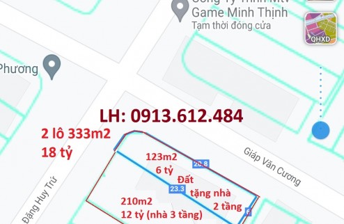 ►Lô 2 Mặt Tiền sát Biển Nguyễn Tất Thành, Đặng Huy Trứ, 123m2, 6 tỷ