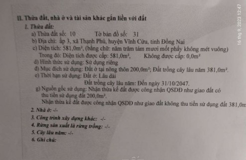 Chính Chủ Bán Đất Tặng Nhà Mt Sổ Hồng Riêng Trung Tâm Vĩnh Cửu