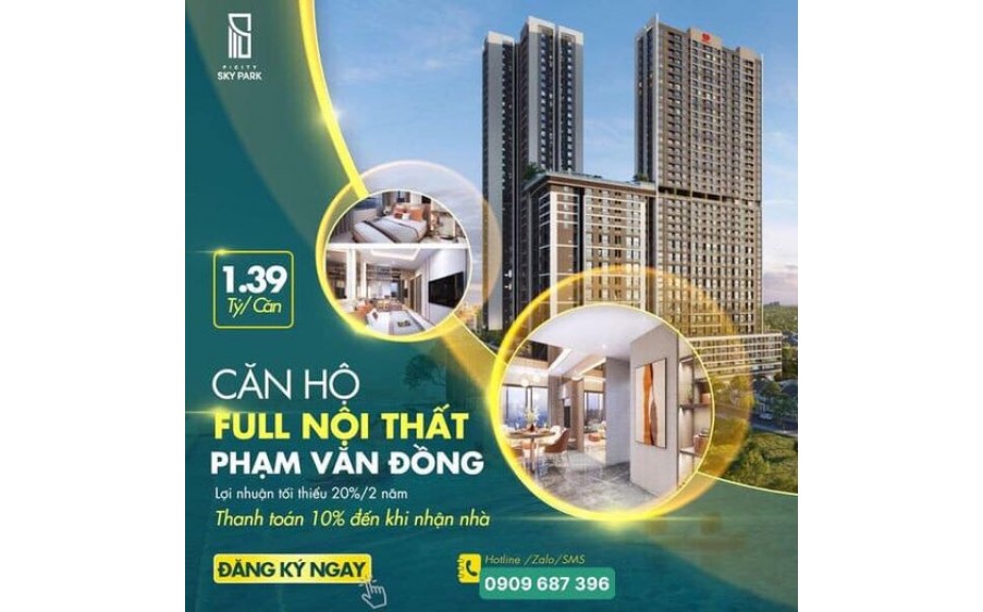 hanh toán 290 triệu. Sở hữu căn hộ Phạm Văn Đồng. Thủ Đức. CH chuẩn quốc tế. Ân hạn gốc, free lãi