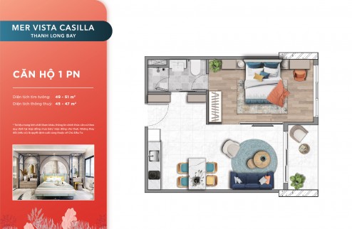 Chỉ 1,9 tỷ/căn 1PN sở hữu căn hộ cao cấp Mer Vista Casilla 100% View Hướng Biển cam kết mua lại 8%/ năm,