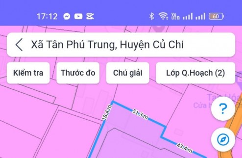 Bán mặt tiền thụt Nguyễn Thị Lắng, 13.095,6m2,  xã Tân Phú Trung, Huyện Củ Chi
