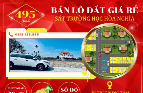 Chỉ 495tr/lô đất đô thị trung tâm Quận Dương Kinh gần chợ,trường học, vinhomes Hòa Nghĩa đã bao gồm chi phí sang tên.