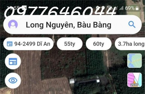Cần bán đất mẫu lớn 2,9 ha. Đất trồng cây cao su xã long Nguyên huyện Bàu Bàng, Bình Dương