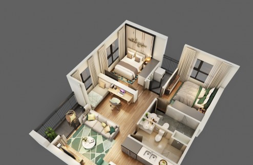 Bán Nhanh! Căn góc 2 ngủ +1 - SA5 Vinhomes Smart City, tầng trung đẹp, giá full 3.4 tỷ