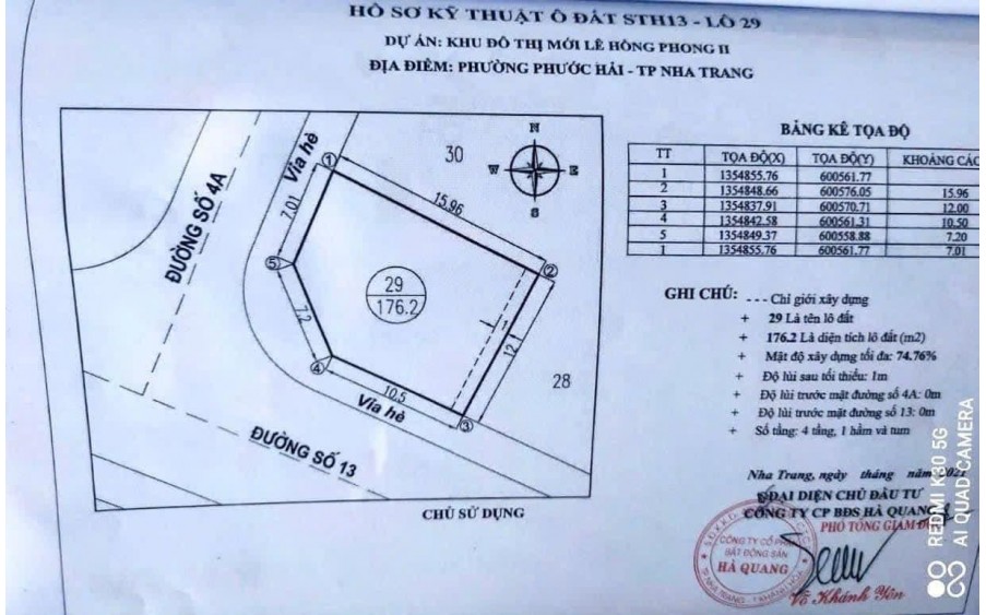 Bán nhanh lô góc đường số 13 khu đô thị Hà Quang 2, Nha trang, đối diện trung tâm thương mại 
giá chỉ 67tr/m2