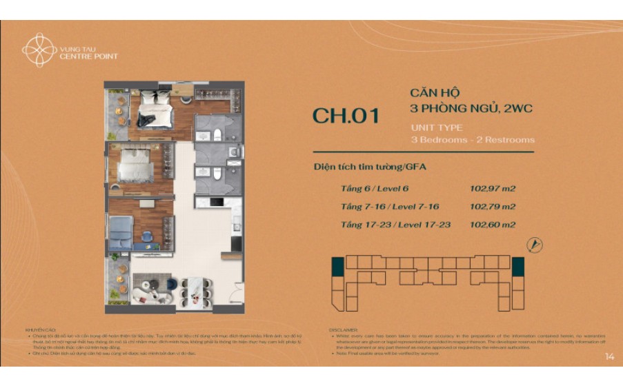 Vũng Tàu Centre Point - Giá ưu đãi chưa từng có T12/2023 chỉ 3x tr/m2 đồng giá 68 căn - LH: 0373*817*178