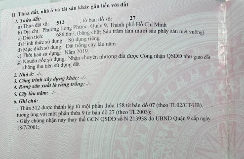 Bán Đất Đẹp - Vị Trí Đặc Địa Tại Phường Phước Long, Quận 9, TPHCM