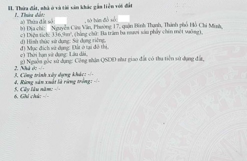 Nhà C4 Mặt Tiền Nguyễn Cửu Vân 336m2 - Gần Xô Viết Nghệ Tĩnh - Tiện làm văn phòng - Nở Hậu - 59Tỷ