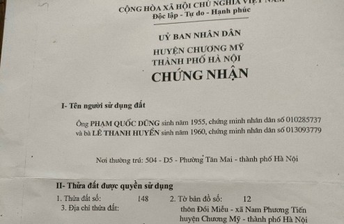 FO cắt bán 220m mặt đường đồi miễu Nam Phương Tiến cách quốc lộ 6 2km giá chưa đến 9 triệu trên mết vuông