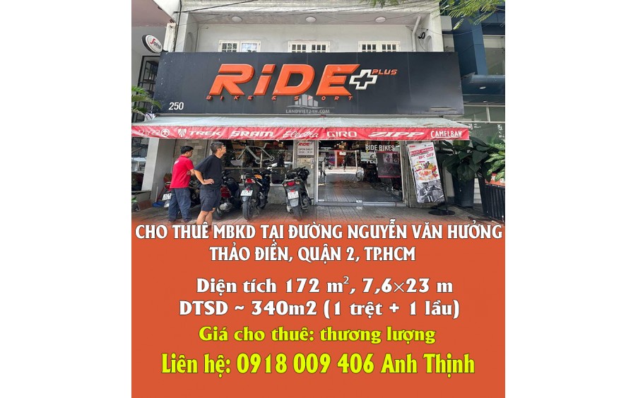 CHÍNH CHỦ CHO THUÊ MBKD TẠI ĐƯỜNG NGUYỄN VĂN HƯỞNG, THẢO ĐIỀN, QUẬN 2.