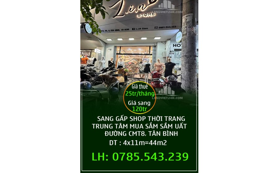 SANG GẤP SHOP THỜI TRANG TRUNG TÂM MUA SẮM SẦM UẤT ĐƯỜNG CMT8, TÂN BÌNH