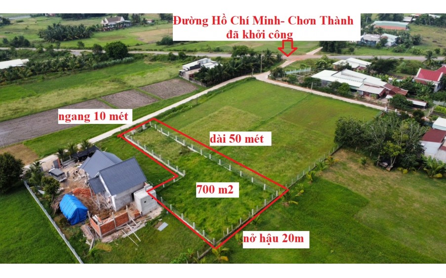 Lô đất xây nhà vườn 700 m2, huyện Đức Hòa, tỉnh Long An.....giá rẻ