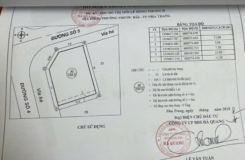 Lô góc vip đẹp đường số 4 Thích Quảng Đức kđt Hà Quang 2, Nha Trang
giá chỉ 100 tr/m2