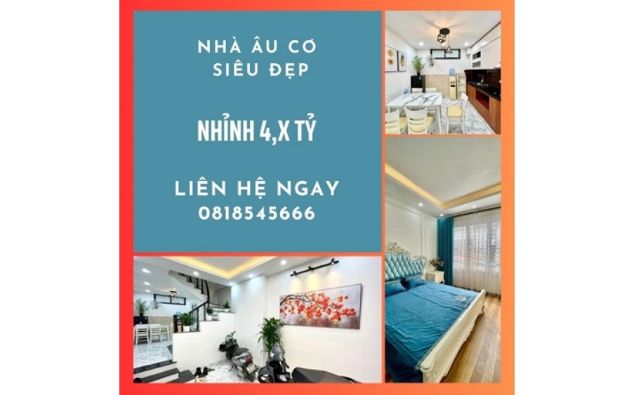 MẶT NGÕ ÂU CƠ QUẬN TÂY HỒ GIÁ 4.8 TỶ 10M RA PHỐ DT40M2 3 PHÒNG NGỦ FUN NỘI THẤT ĐẸP