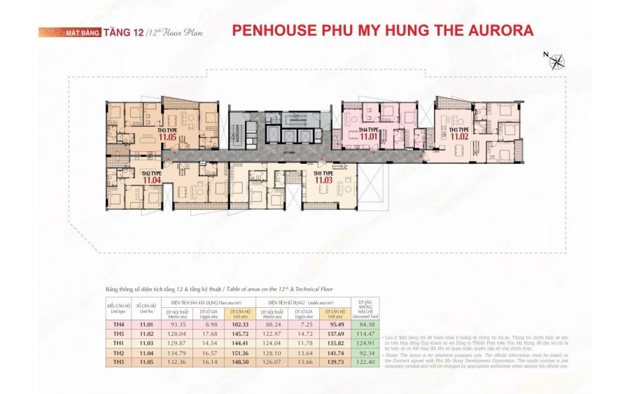 Penhouse Phú Mỹ Hưng The Aurora DT 102m2 đến 151m2, có sân thượng lớn & ô xe hơi, giá từ 11 tỷ