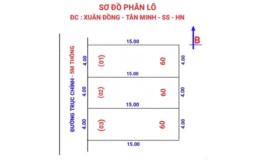 Bán nhanh 60m đất Xuân Đồng, Tân Minh, Sóc Sơn, Hà Nội. Giá chỉ 5xxtr. Đường 4.5m