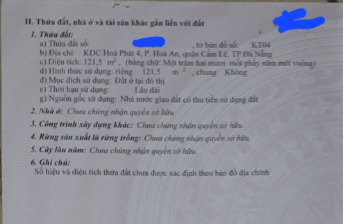 Bán đất đường Ngô Thế Lân, Hòa An, Cẩm Lệ, Đà Nẵng