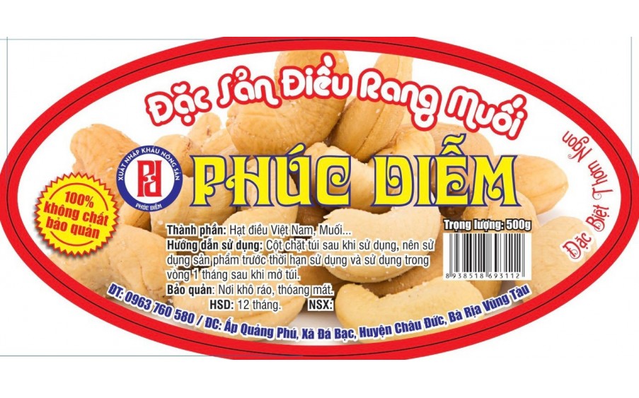 Hạt Điều Rang Muối PHÚC DIỄM được chế biến từ những hạt điều chọn lọc tươi ngon