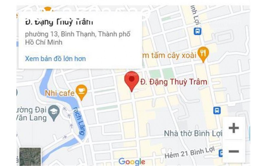 Đất trống Đặng Thùy Trâm, P13, 4,88x10,8m CN 52,7m2 XD được trệt lửng 2 lầu ST, giá chỉ 7,9 tỷ