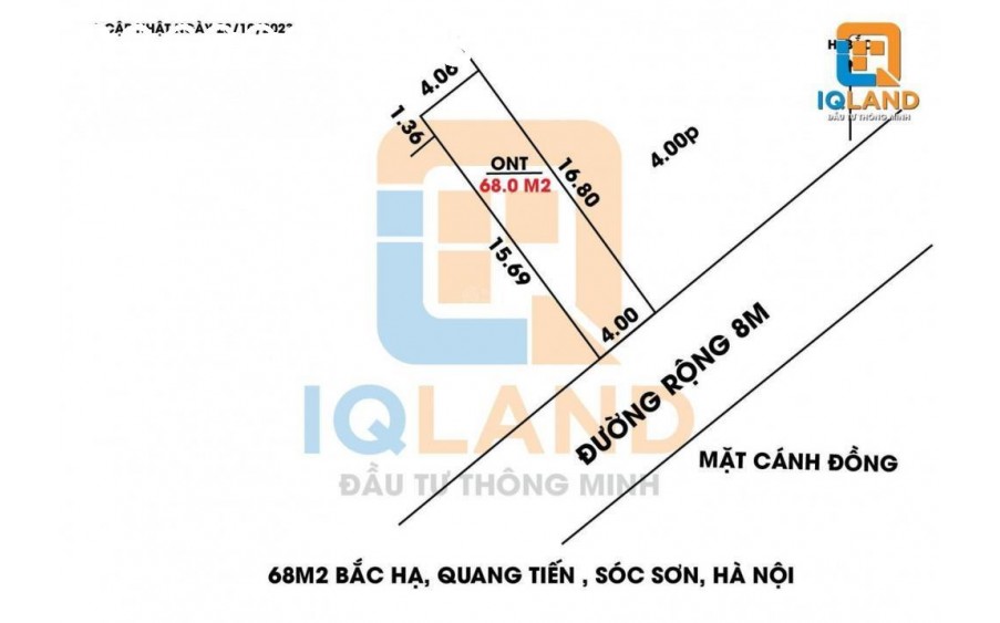 Cần bán nhanh 68m2 full thổ cư bìa đồng, đường 8m nhìn ra Tỉnh Lộ 131