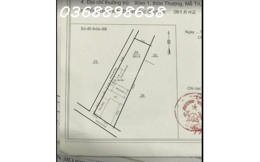 961m2 trục chính Tân Trại - Phú Cường - Sóc Sơn - HN giá rẻ nhất