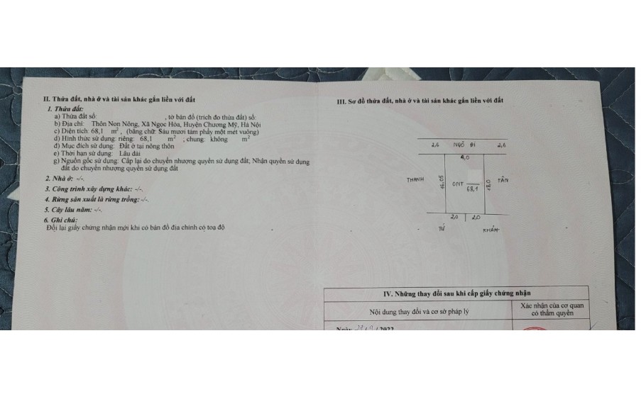 68 m2 cạnh tt Chúc Sơn hàng chính chủ f0 giá đẹp cho ae có thiện chí