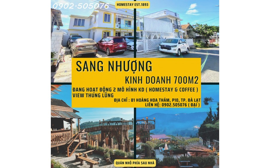 SANG NHƯỢNG KINH DOANH 700M2 VIEW THUNG LŨNG NGAY TRUNG TÂM TP. ĐÀ LẠT