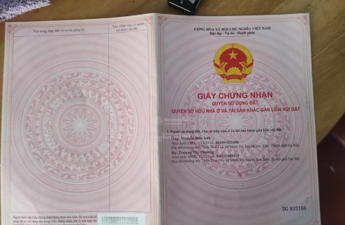 Bán đất chính chủ tại Thái Lai Minh Trí diện tích 236m2 sổ đỏ trao tay