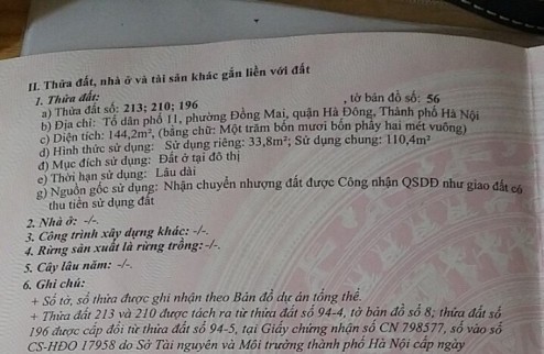 Vừa miếng 33.8 m2 tại Đồng Mai - Hà Đông giá chỉ nhỉnh 1 tỉ.