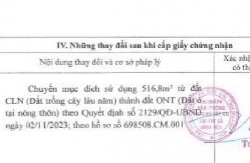 Bán đất Ninh Bình tx Ninh Hoà cạnh Nam Vân Phong 516m2 giá 1.9 triệu/m2