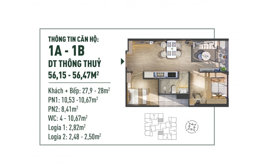 Bán căn giá tốt nhất The Fibonan, chỉ từ 700tr sở hữu ngay căn 2PN 56m2