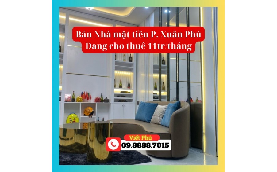 BÁN NHÀ MẶT TIỀN NGUYỄN ĐỖ CUNG, XUÂN PHÚ - ĐANG CHO THUÊ 11 Tr/Tháng - GIÁ CHỈ 3.8X TỶ!