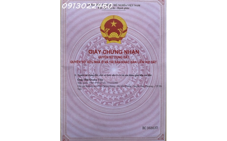 CHUYỂN NHƯỢNG 288M2 LÀM NHÀ VƯỜN, XÃ HẠ MỖ, ĐAN PHƯỢNG, HÀ NỘI. GIÁ 3,5 TRIỆU/M2