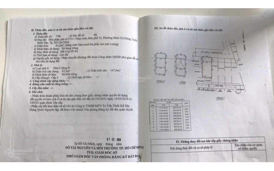 Bán nhà 3 lầu và kho sản xuất đường Phan Anh 321m2 giá 22,5 tỷ đã tách ra 5 sổ