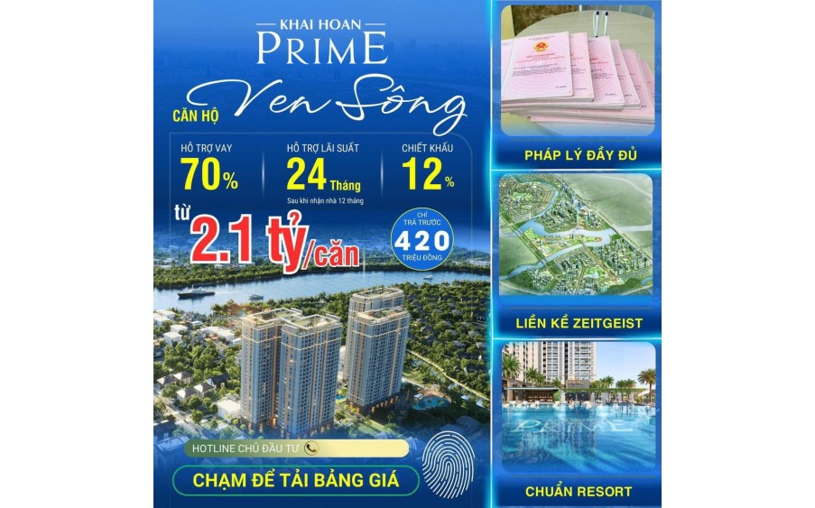 Dự án căn Hộ Khải Hoàn Prime liền kề khu đô thị Phú Mỹ Hưng Quận 7 giá 2.1 tỷ ngân hàng hổ trợ 70% ân hạn nợ gốc 2 năm