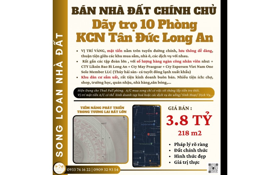 Dãy trọ 10 Phòng đang thuê Full Phòng- KCN Tân Đức Long An